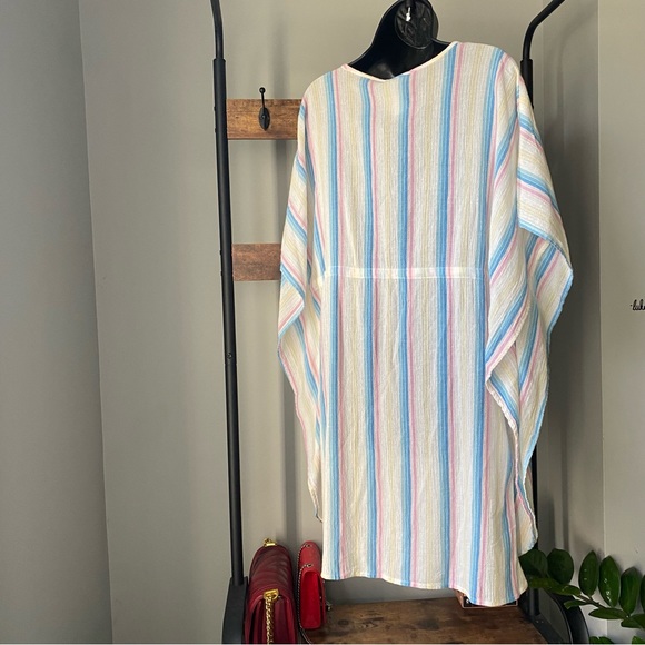 Jessica Simpson Women's Swimsuit Border Bathing Suit Cover Up stripes size L NEW - Picture 5 of 7